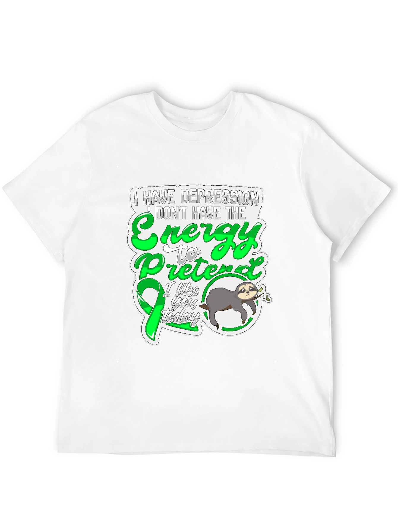Depression Energy Sloth Graphic Tee