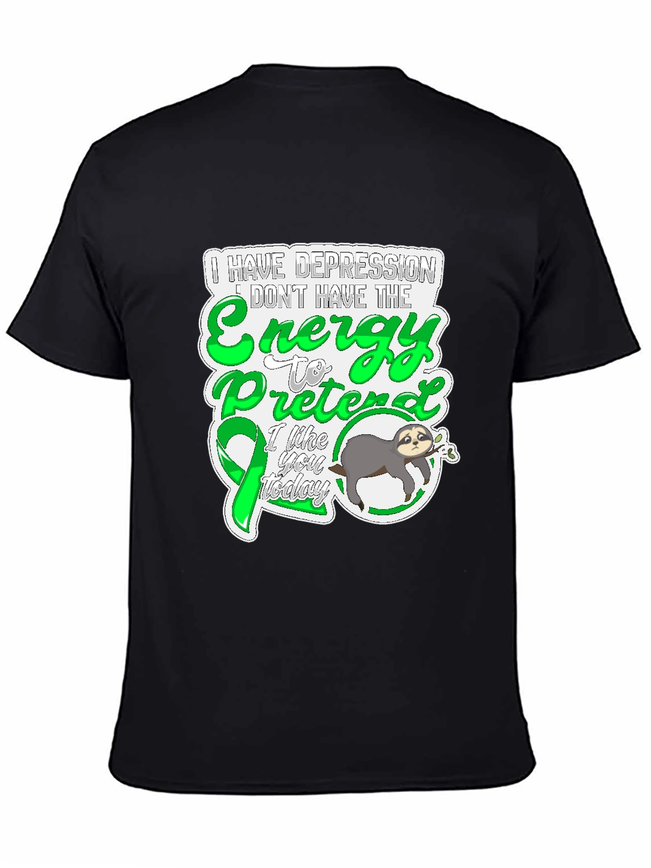 Depression Energy Sloth Graphic Tee