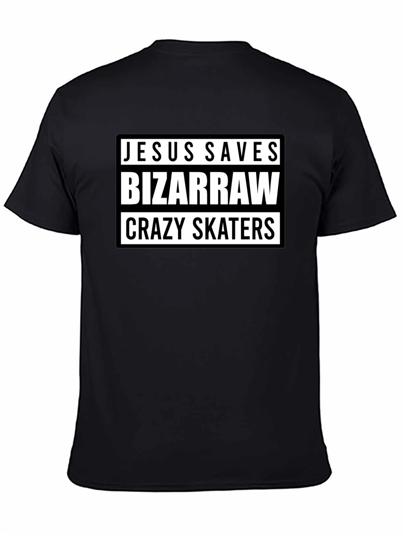 Jesus Saves Bizarraw Crazy Skaters Black T-Shirt