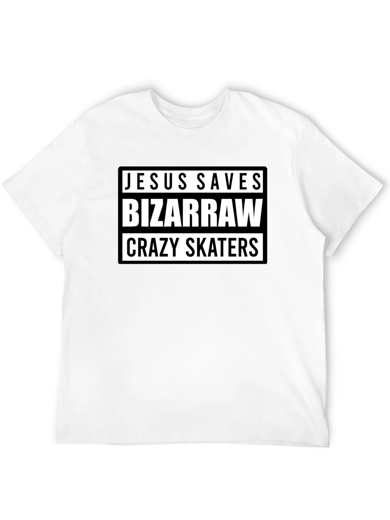 Jesus Saves Bizarraw Crazy Skaters Black T-Shirt