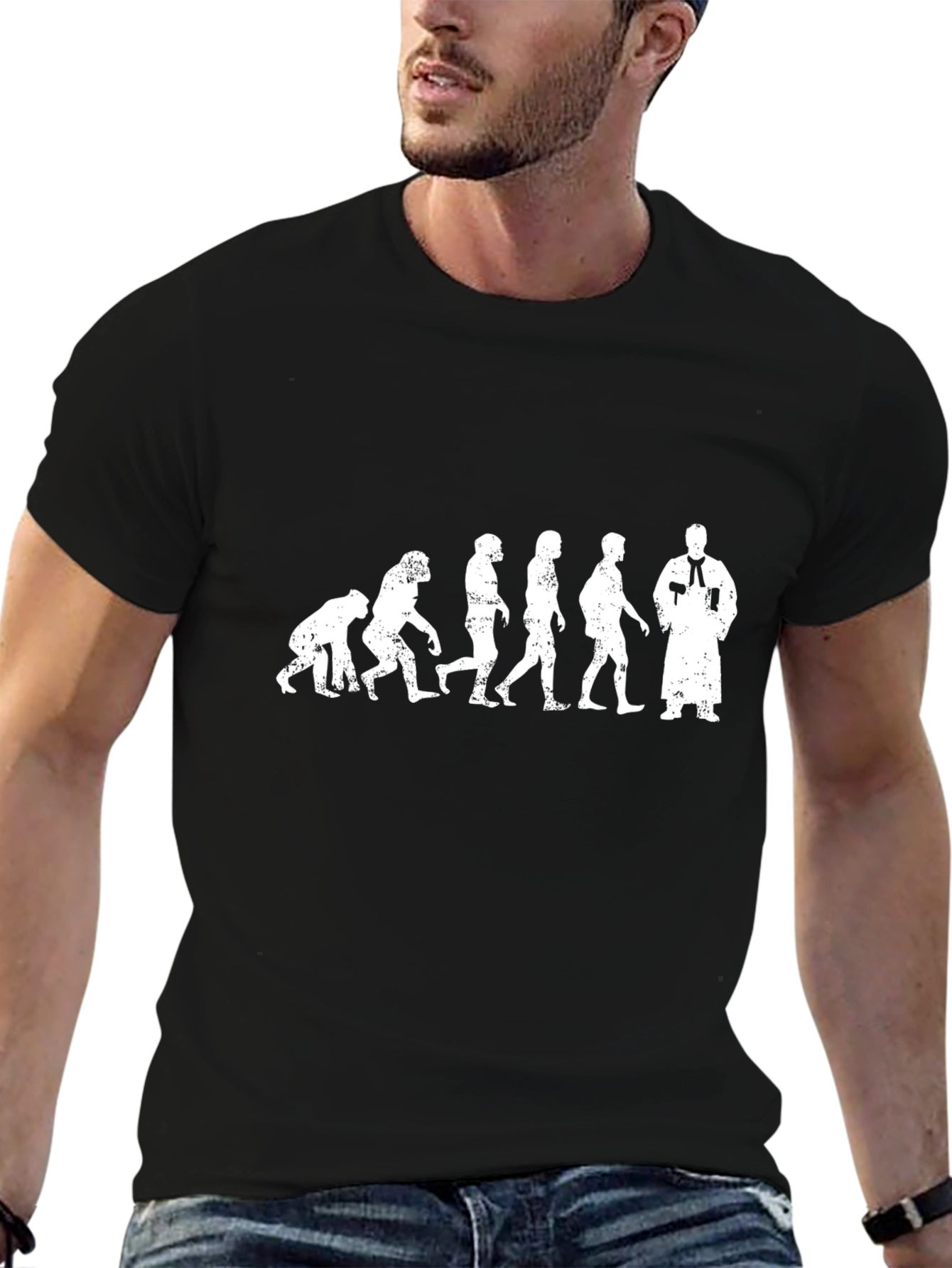 Evolution of Man to Priest T-Shirt