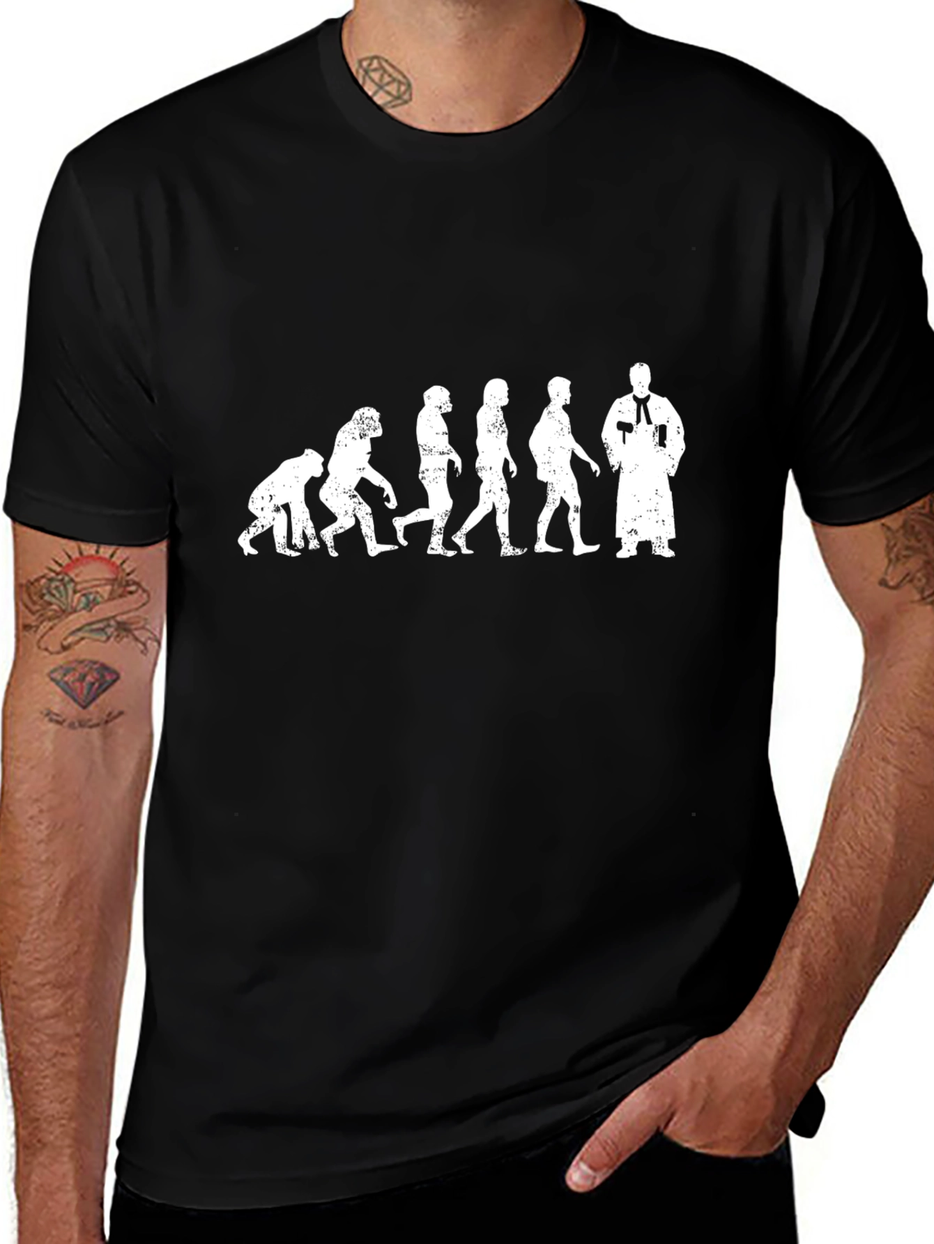 Evolution of Man to Priest T-Shirt