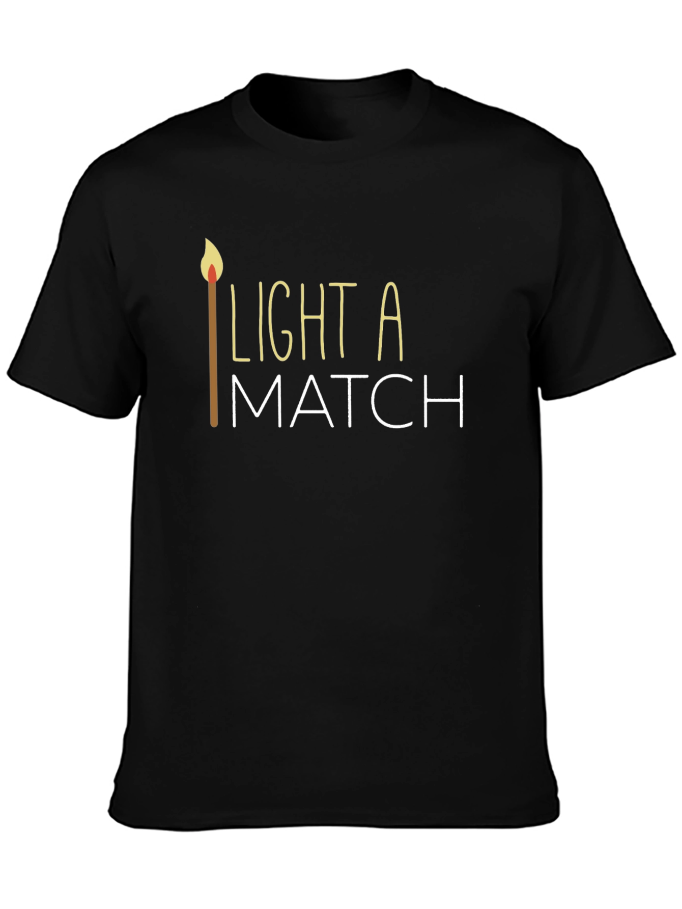 Light a Match Graphic Tee - Stylish Black T-Shirt
