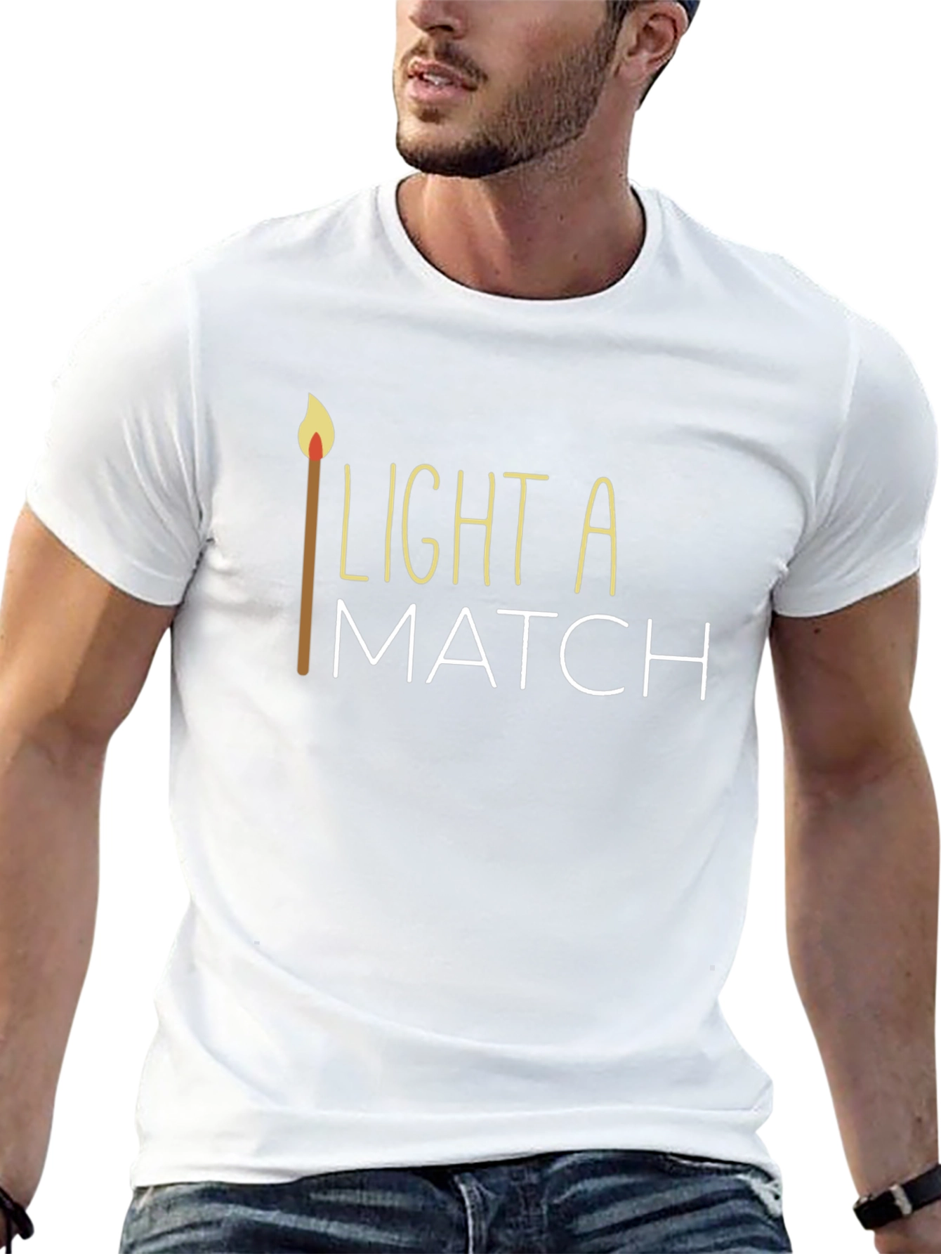 Light a Match Graphic Tee - Stylish Black T-Shirt