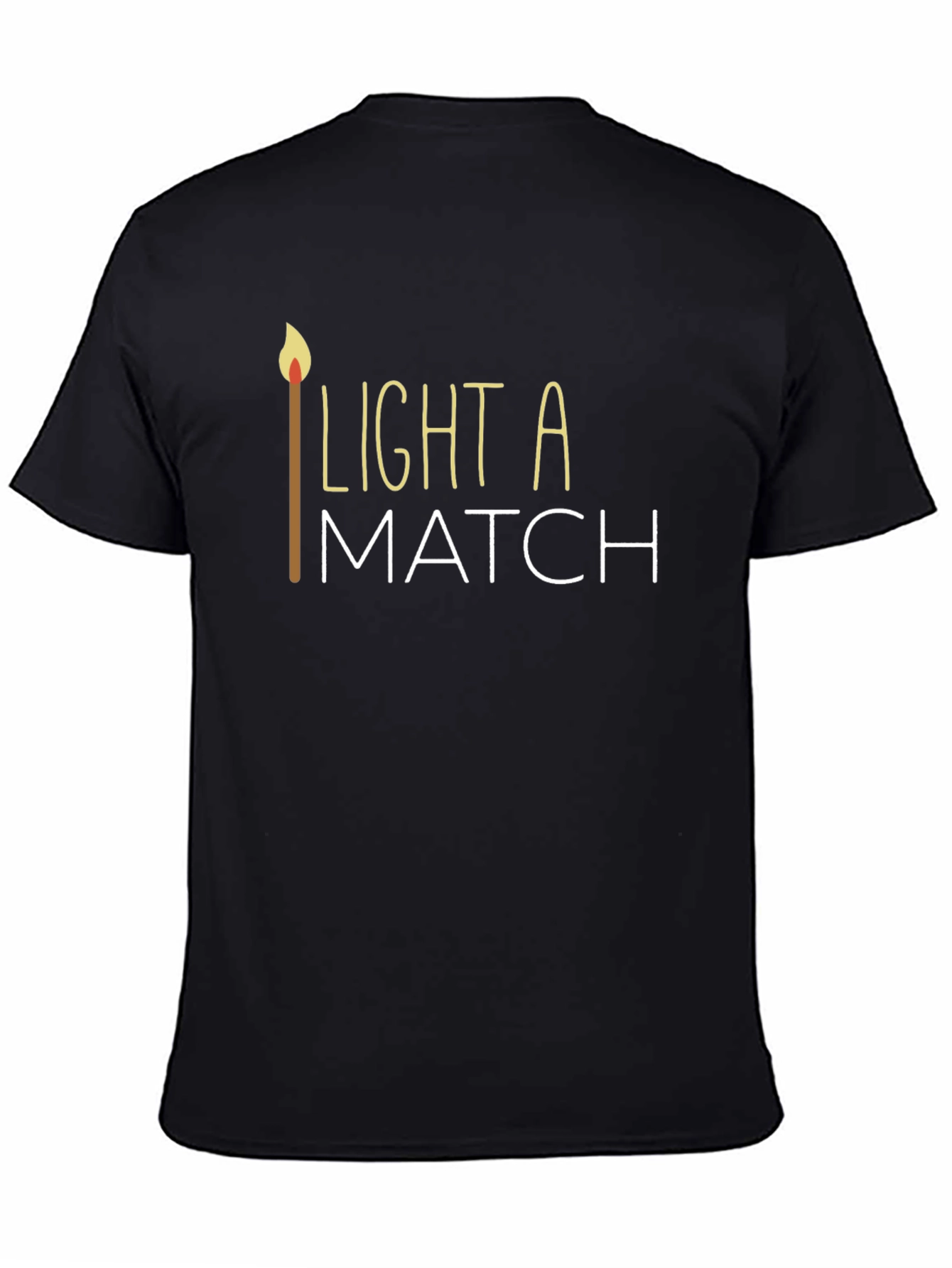 Light a Match Graphic Tee - Stylish Black T-Shirt
