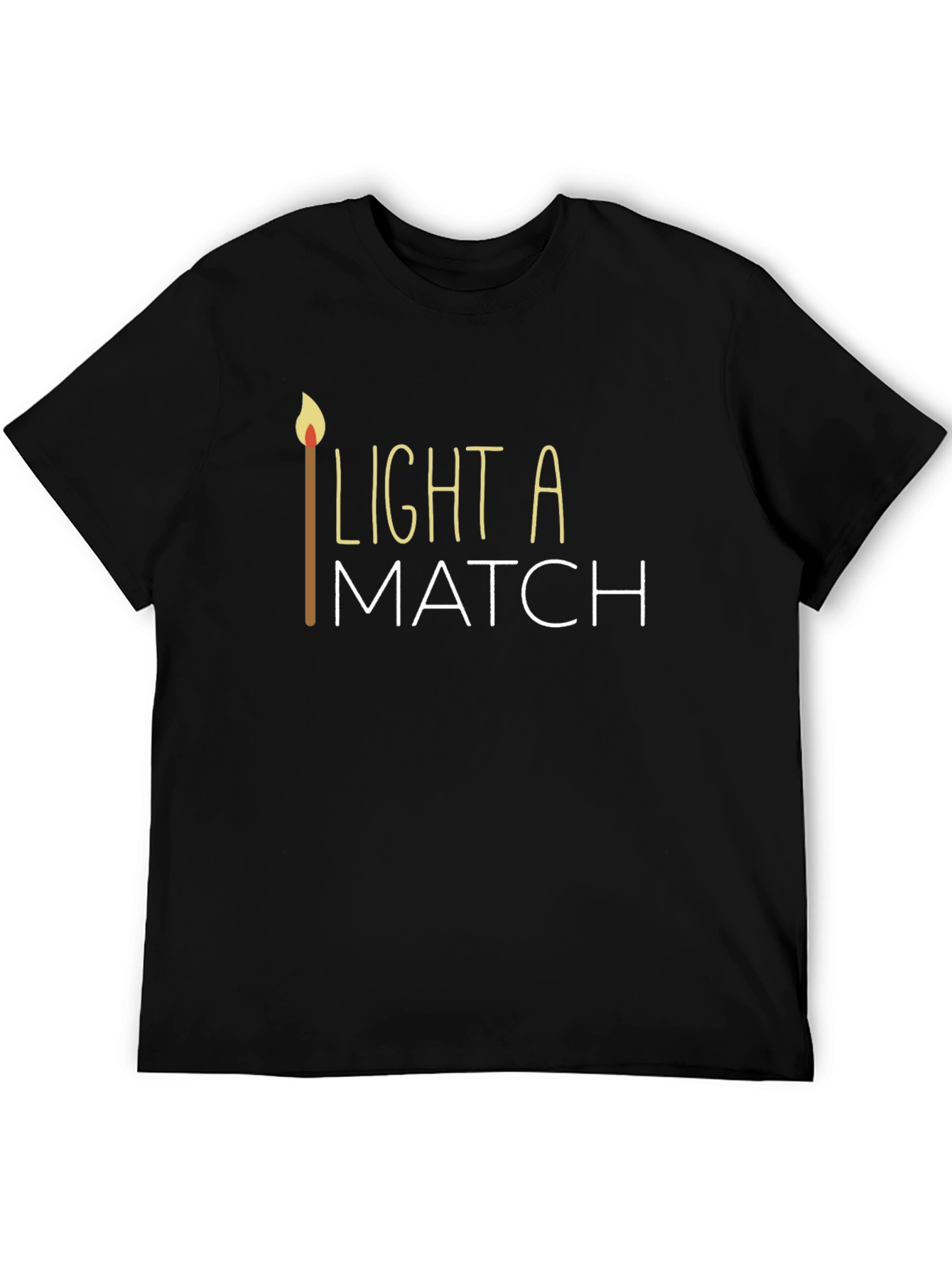 Light a Match Graphic Tee - Stylish Black T-Shirt