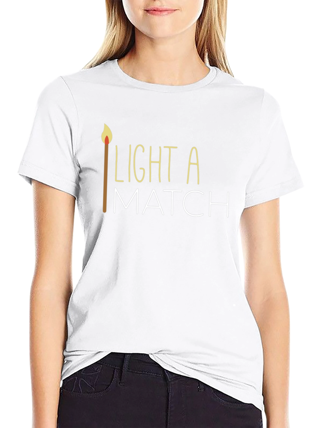 Light a Match Graphic Tee - Stylish Black T-Shirt