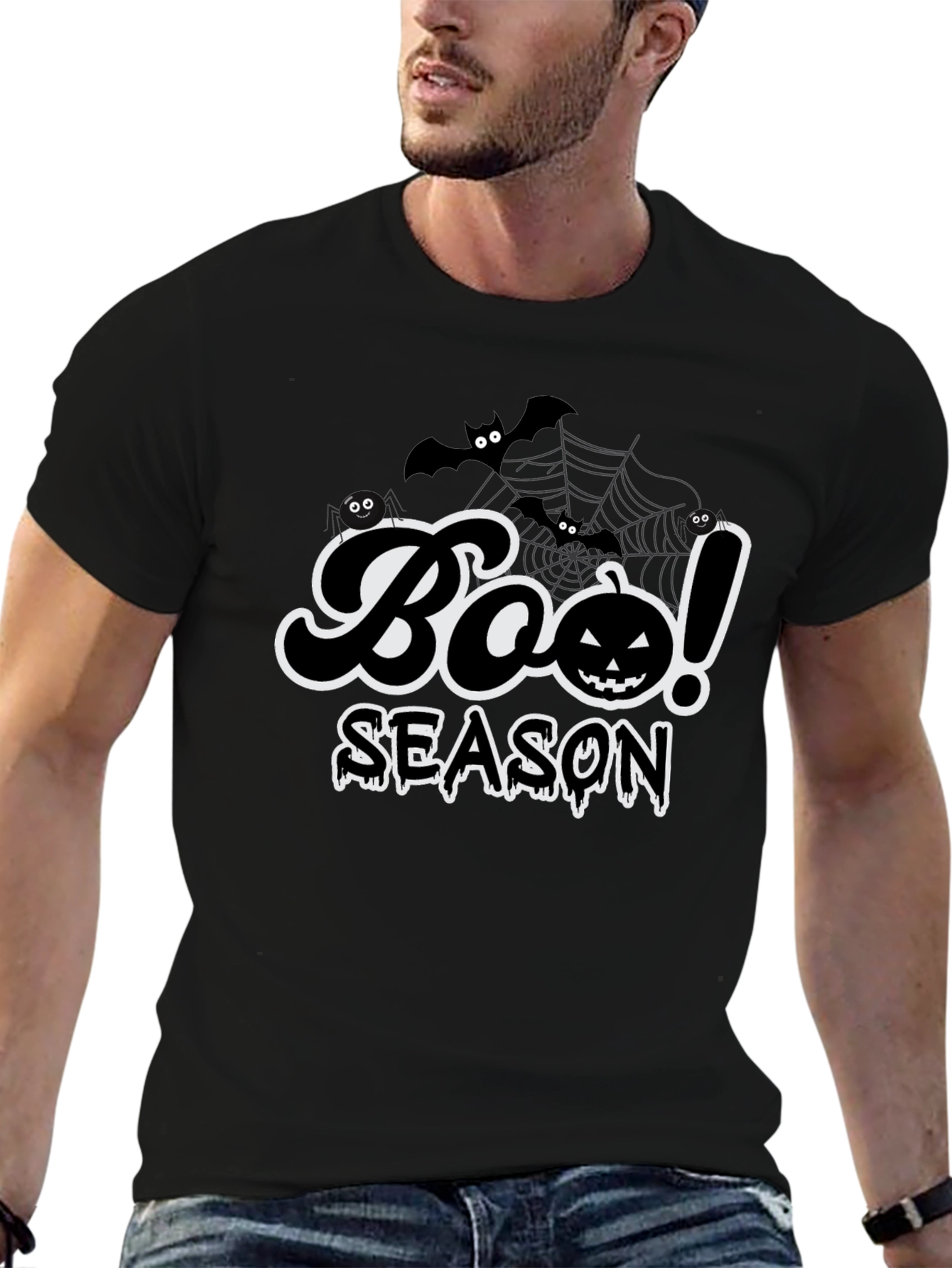 Boo Season Halloween T-Shirt Black Spooky Fun