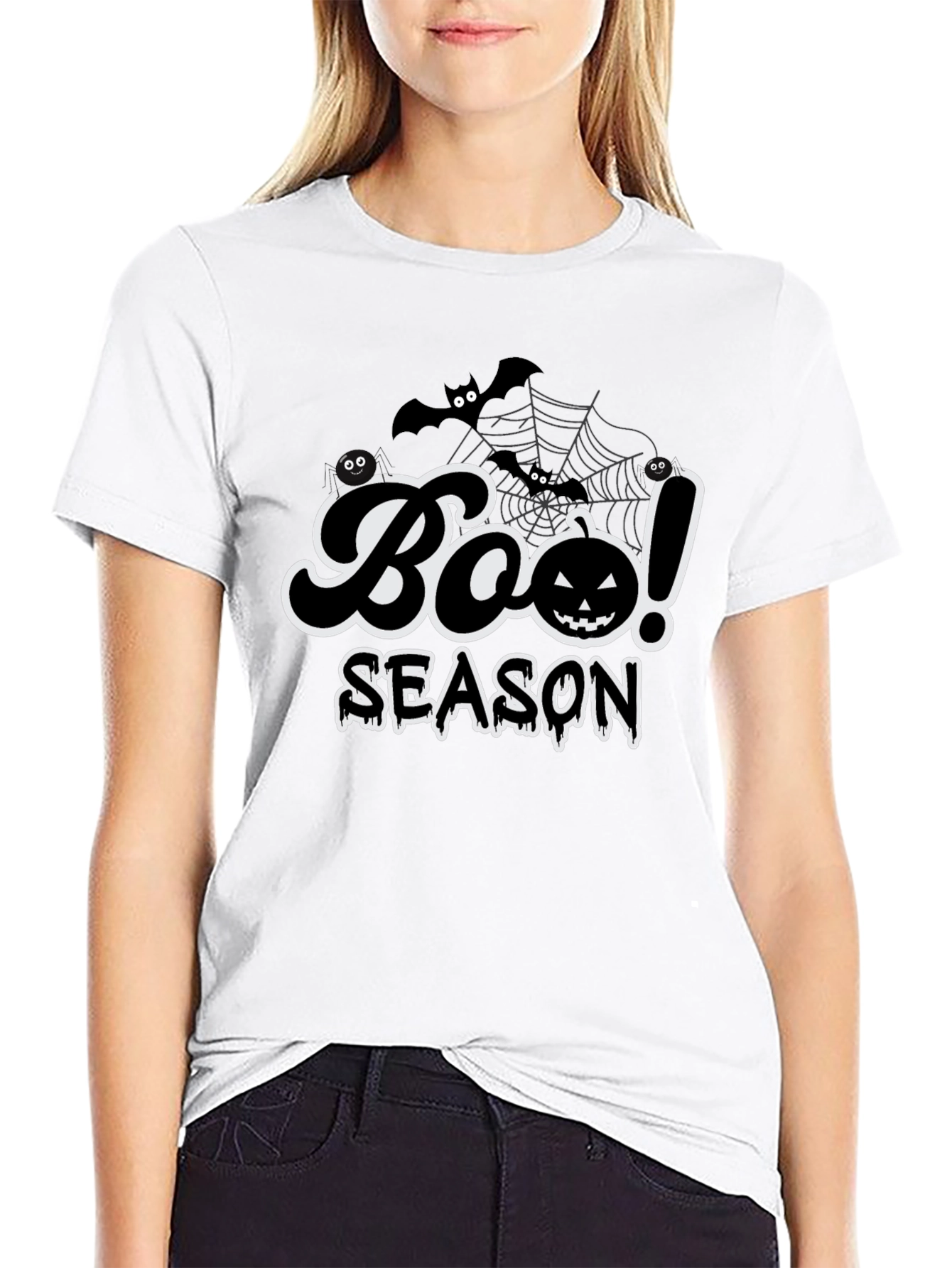 Boo Season Halloween T-Shirt Black Spooky Fun