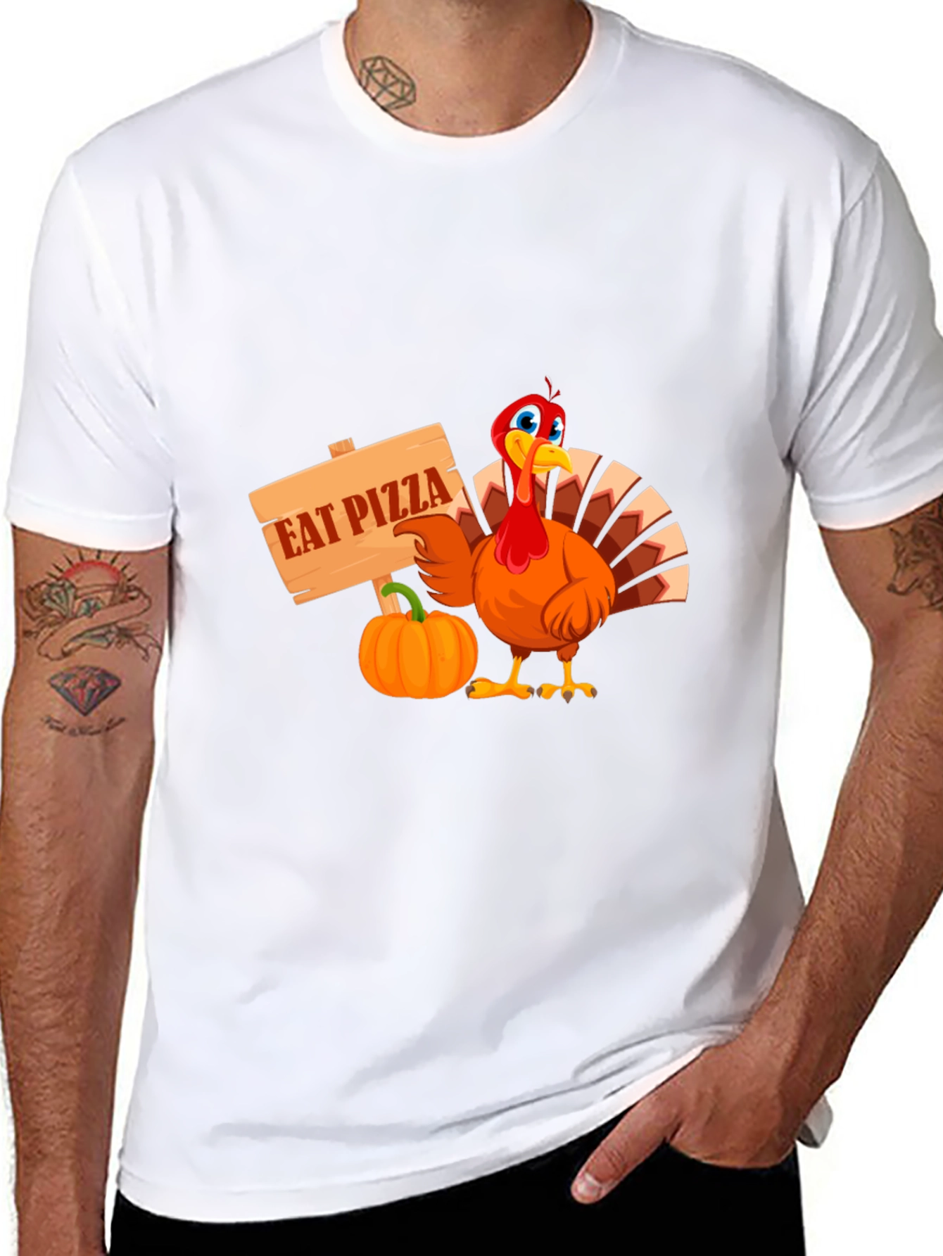 Eat Pizza Thanksgiving Turkey Tee