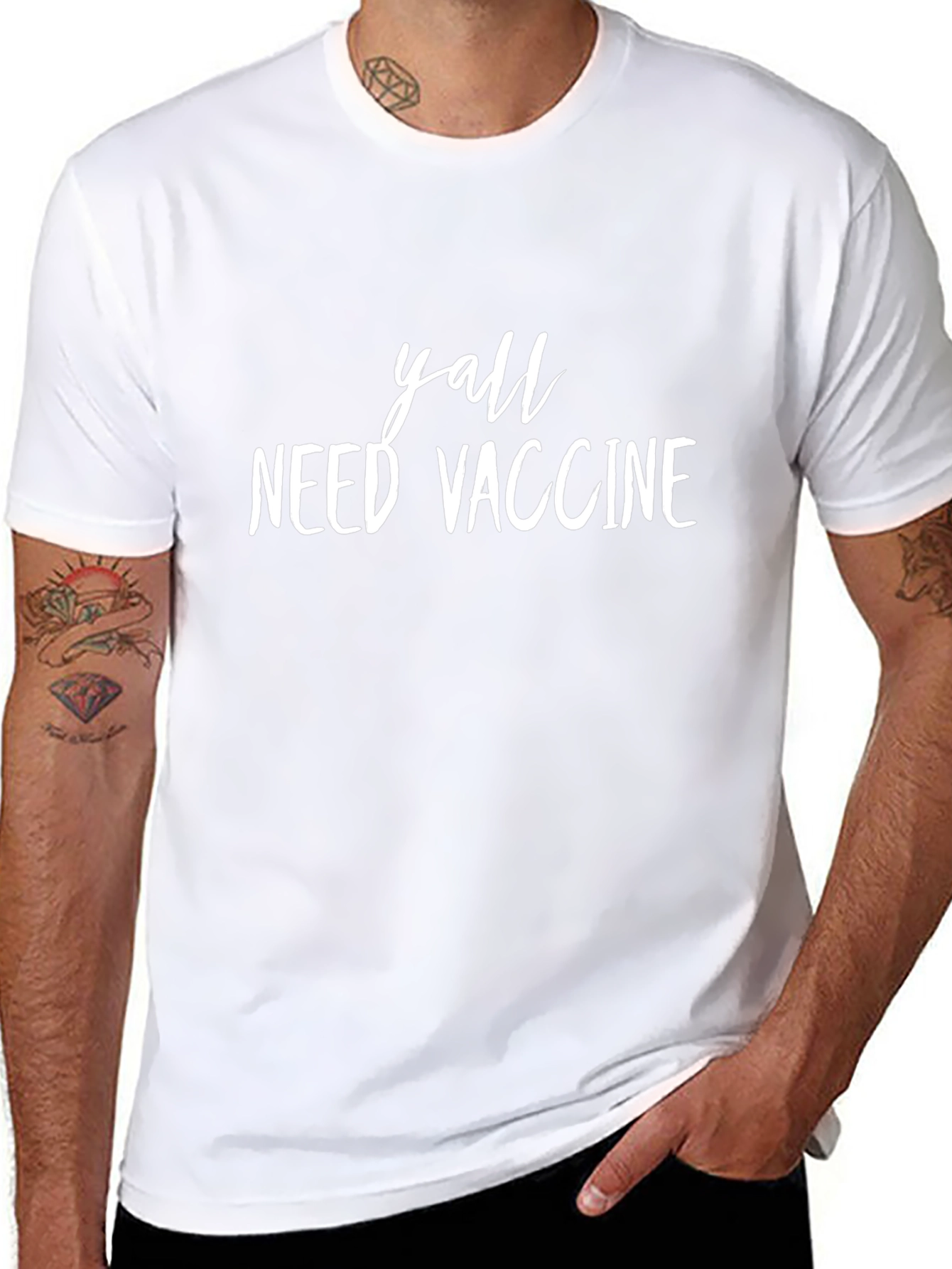 Yall Need Vaccine T-Shirt - Black Unisex
