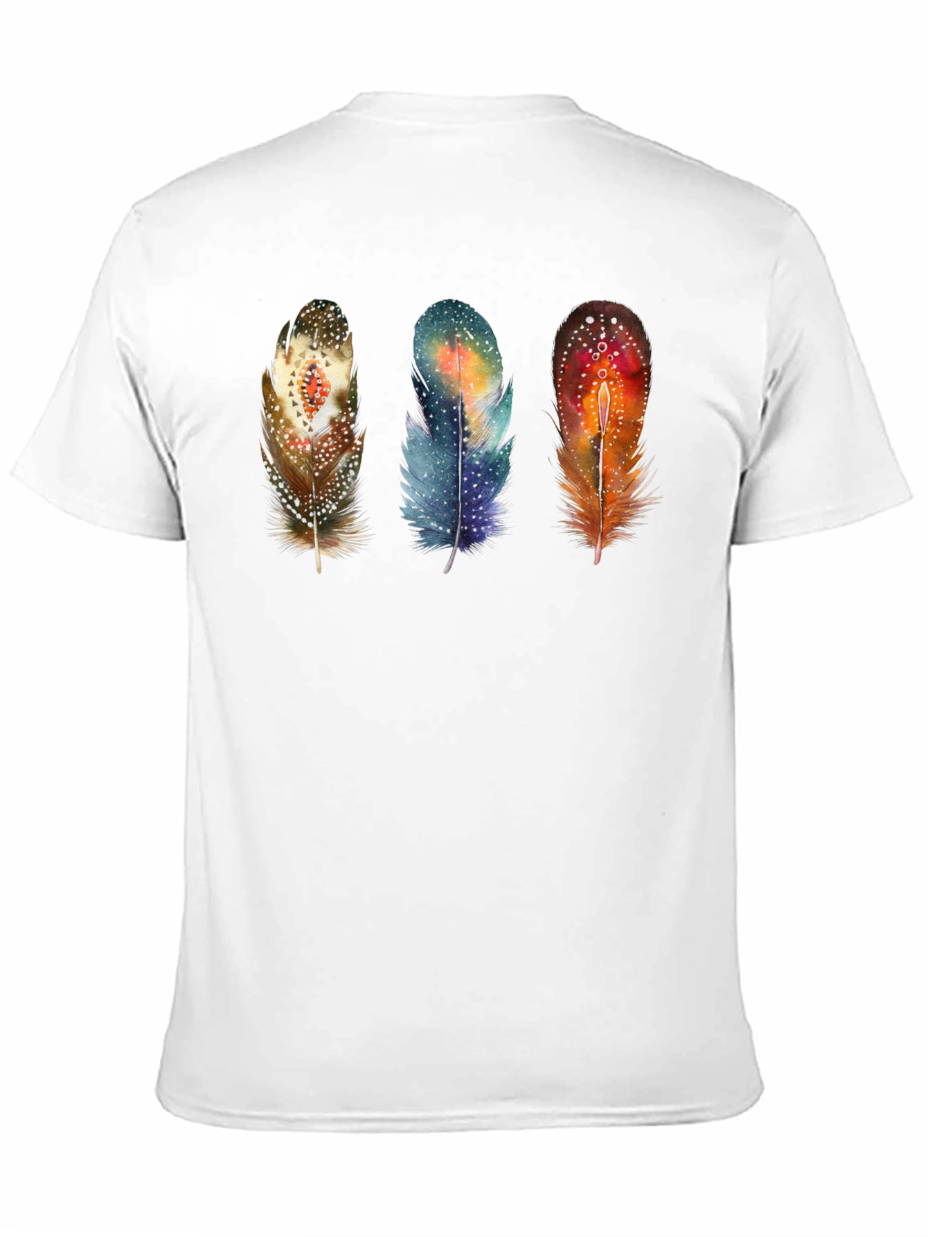Feather Trio Graphic T-Shirt - Unique Artistic Design