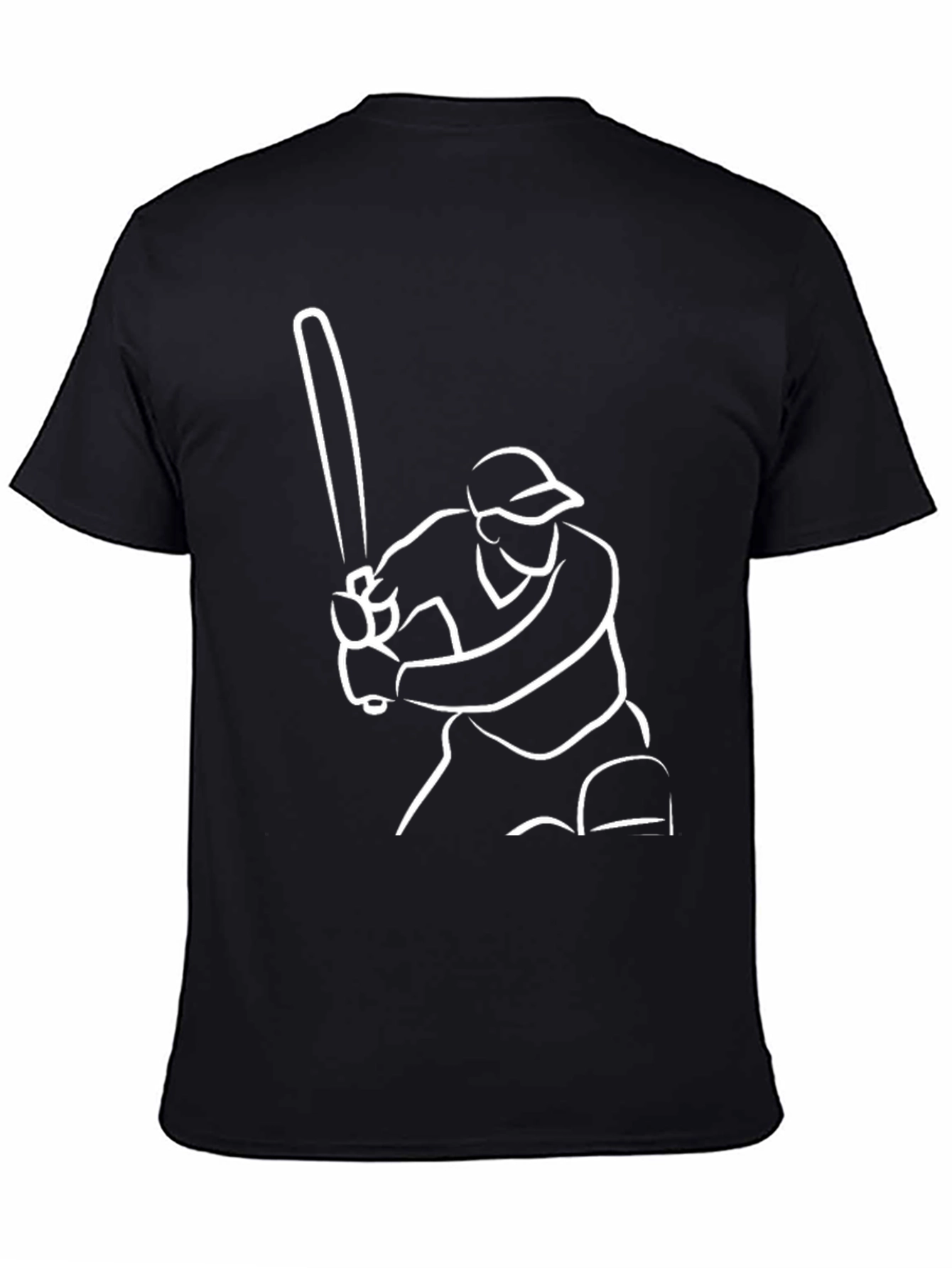 Cricket Player Graphic Tee - Black