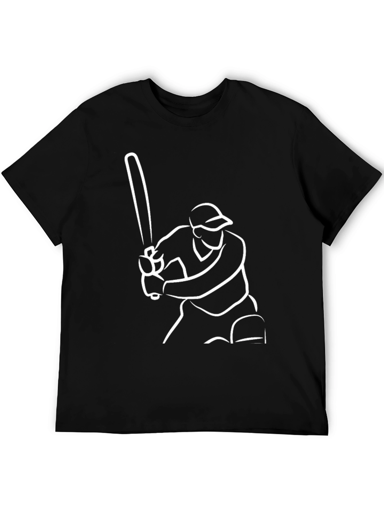 Cricket Player Graphic Tee - Black