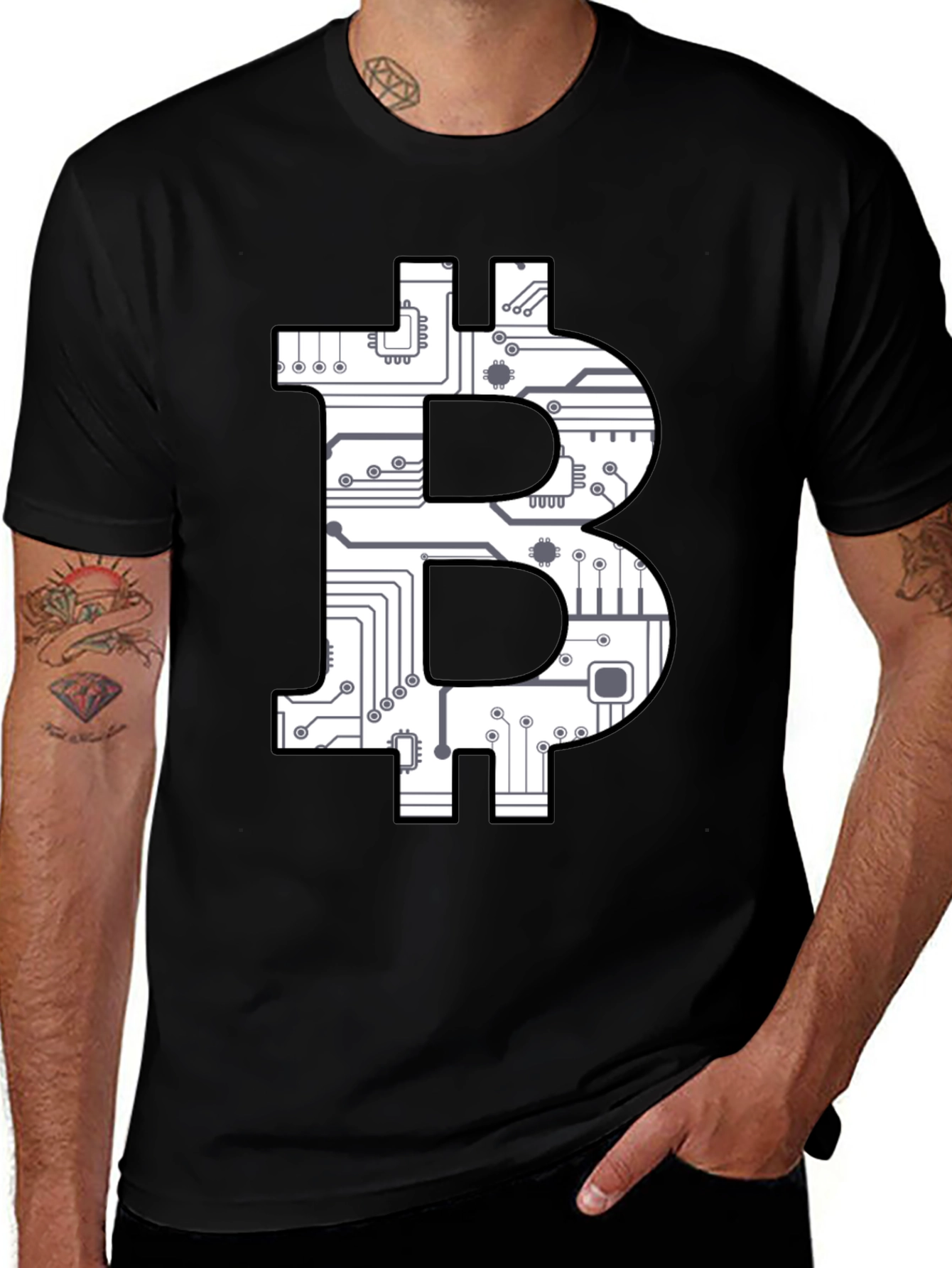 Bitcoin Circuit Board Graphic T-Shirt