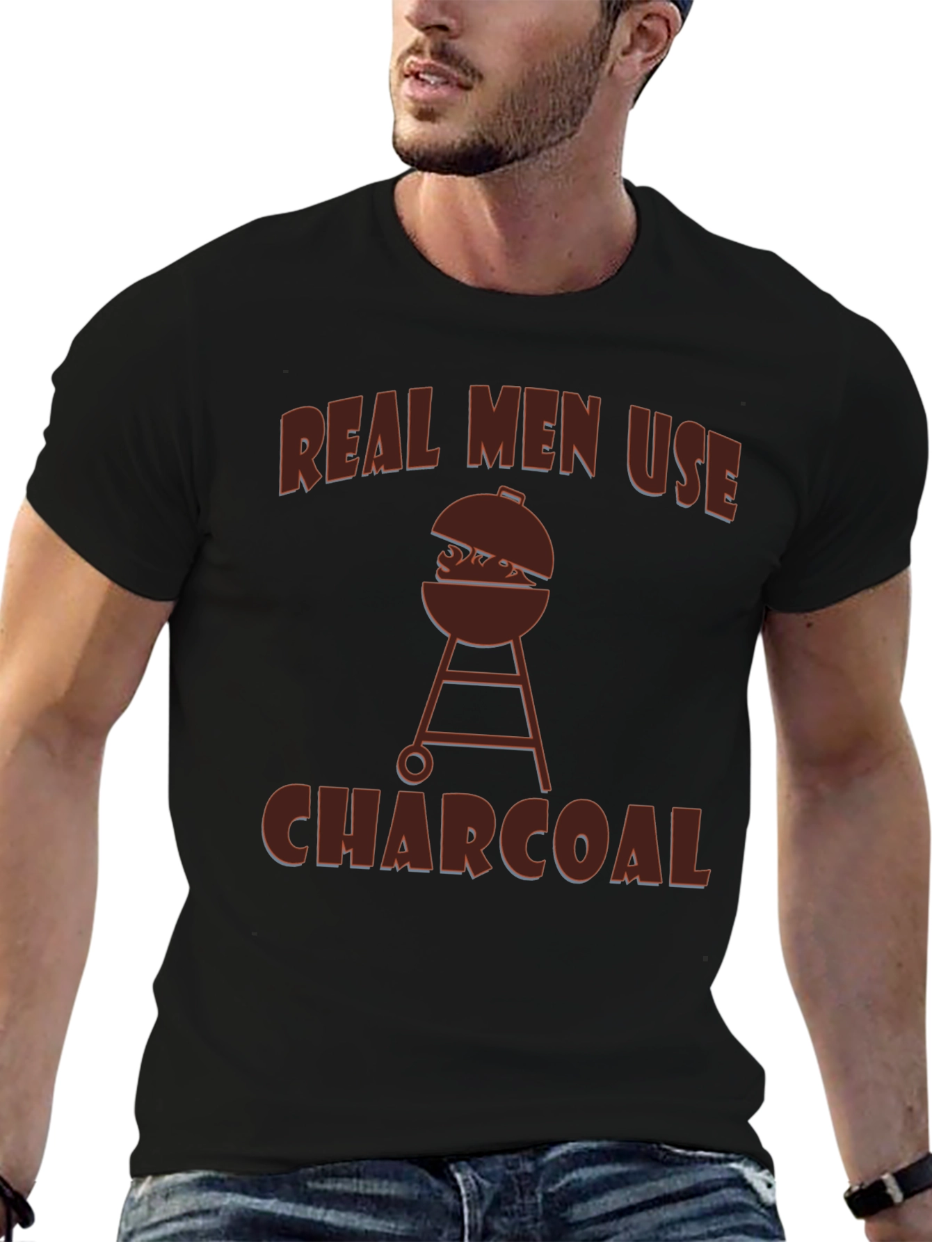 Real Men Use Charcoal BBQ T-Shirt