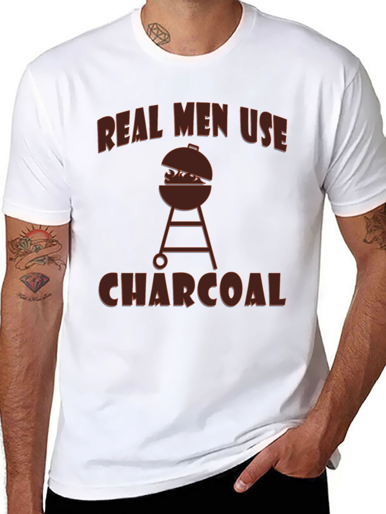 Real Men Use Charcoal BBQ T-Shirt