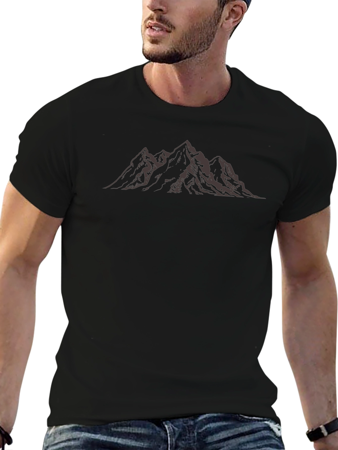 Mountain Peak Graphic Tee - Black