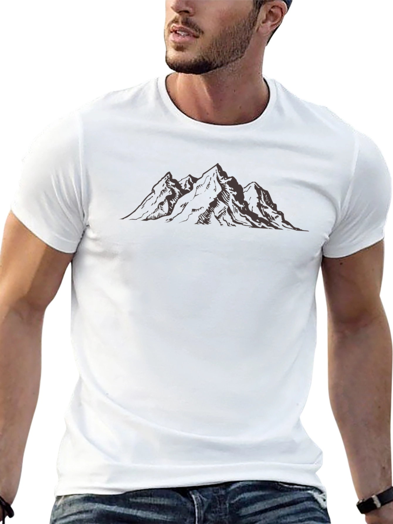 Mountain Peak Graphic Tee - Black