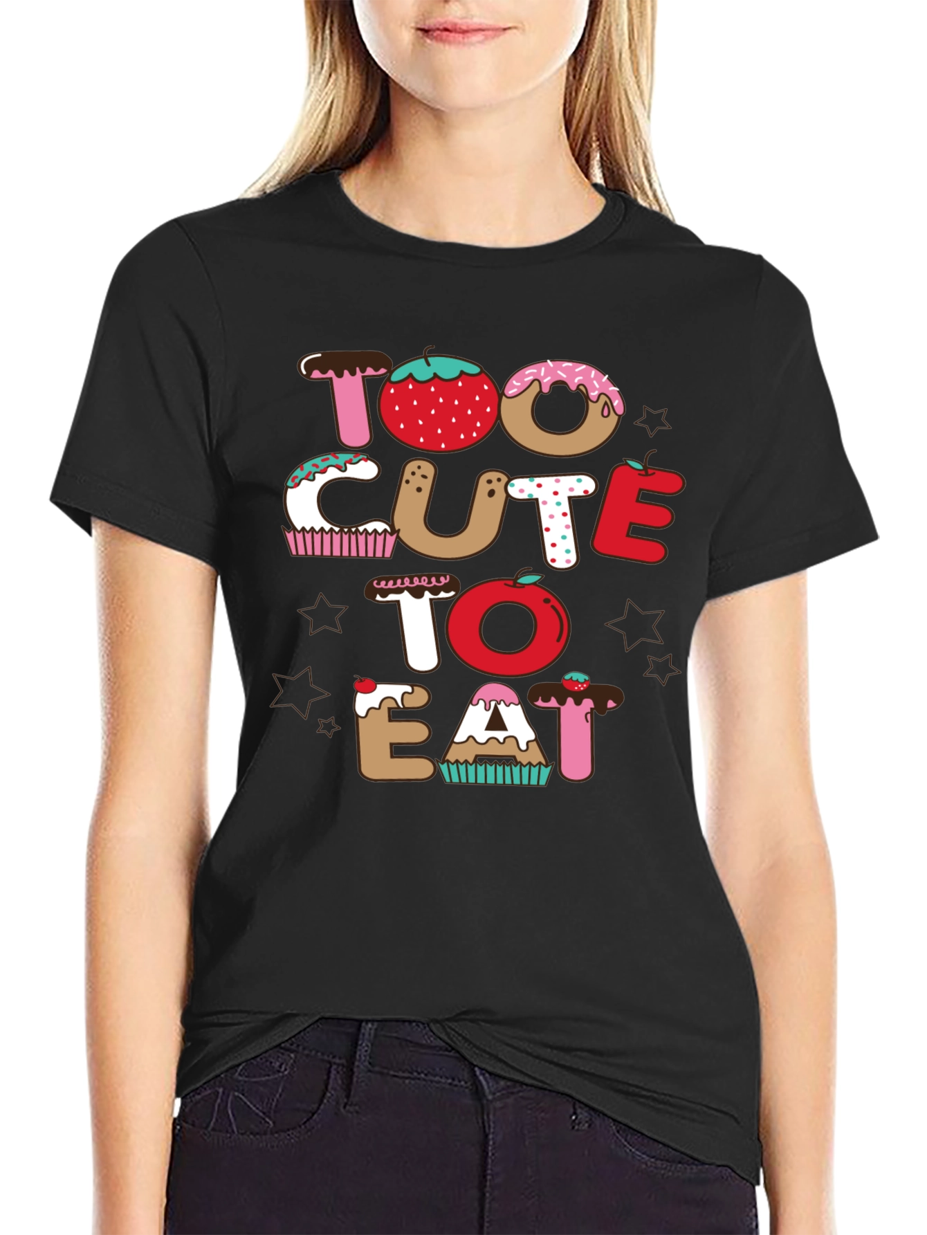 Too Cute To Eat Black T-Shirt