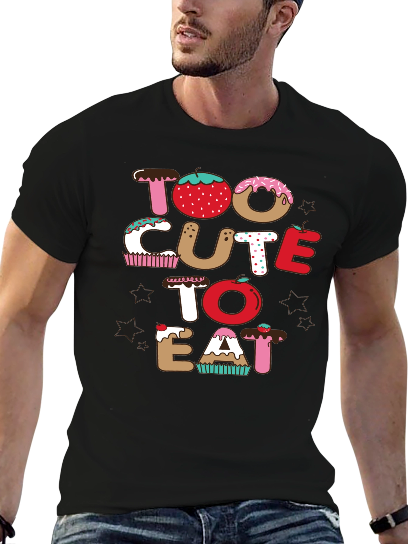 Too Cute To Eat Black T-Shirt