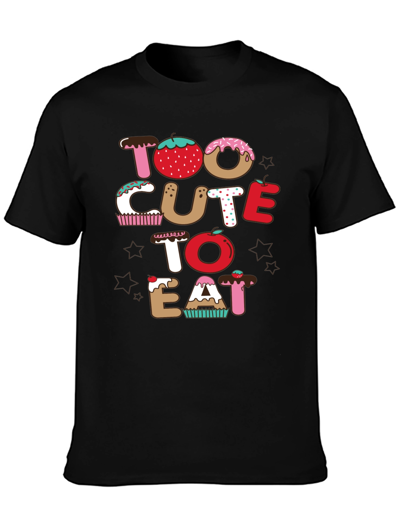 Too Cute To Eat Black T-Shirt