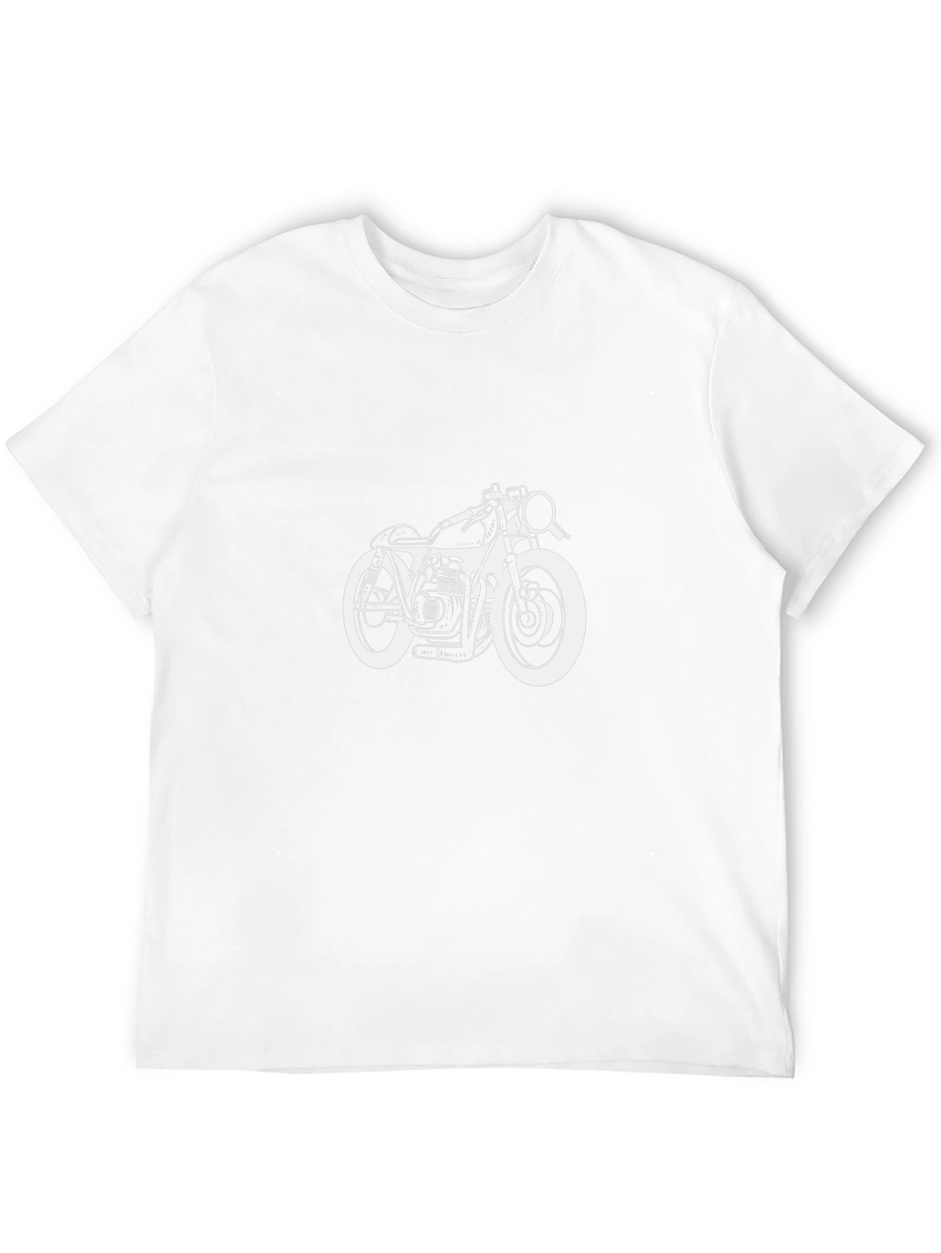Motorcycle Graphic Tee - Black Cotton T-Shirt