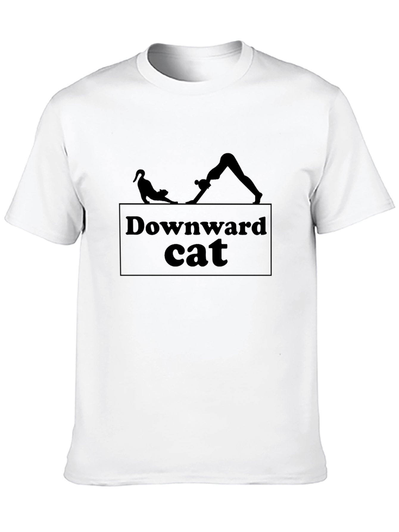 Downward Cat Yoga Black T-Shirt
