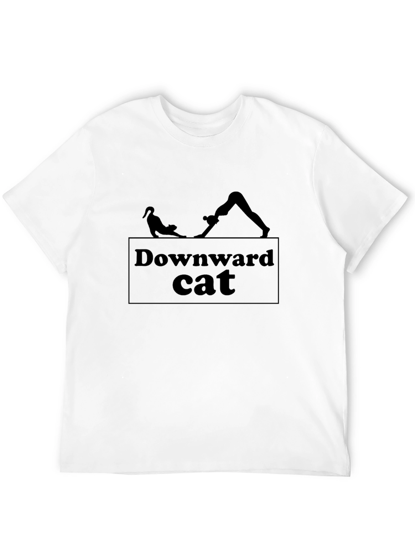 Downward Cat Yoga Black T-Shirt