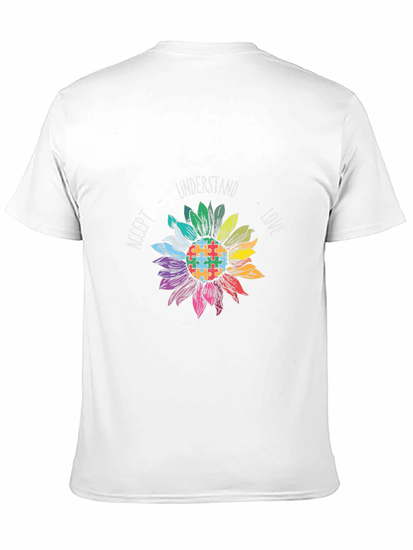 Autism Awareness Sunflower T-Shirt - Accept Love Understand