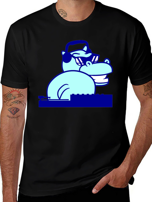 Cool Hippo DJ Graphic T-Shirt