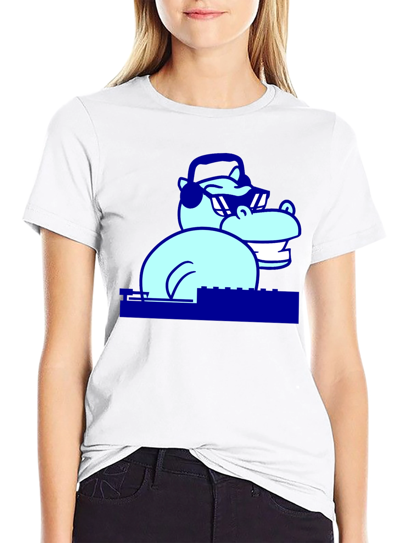 Cool Hippo DJ Graphic T-Shirt