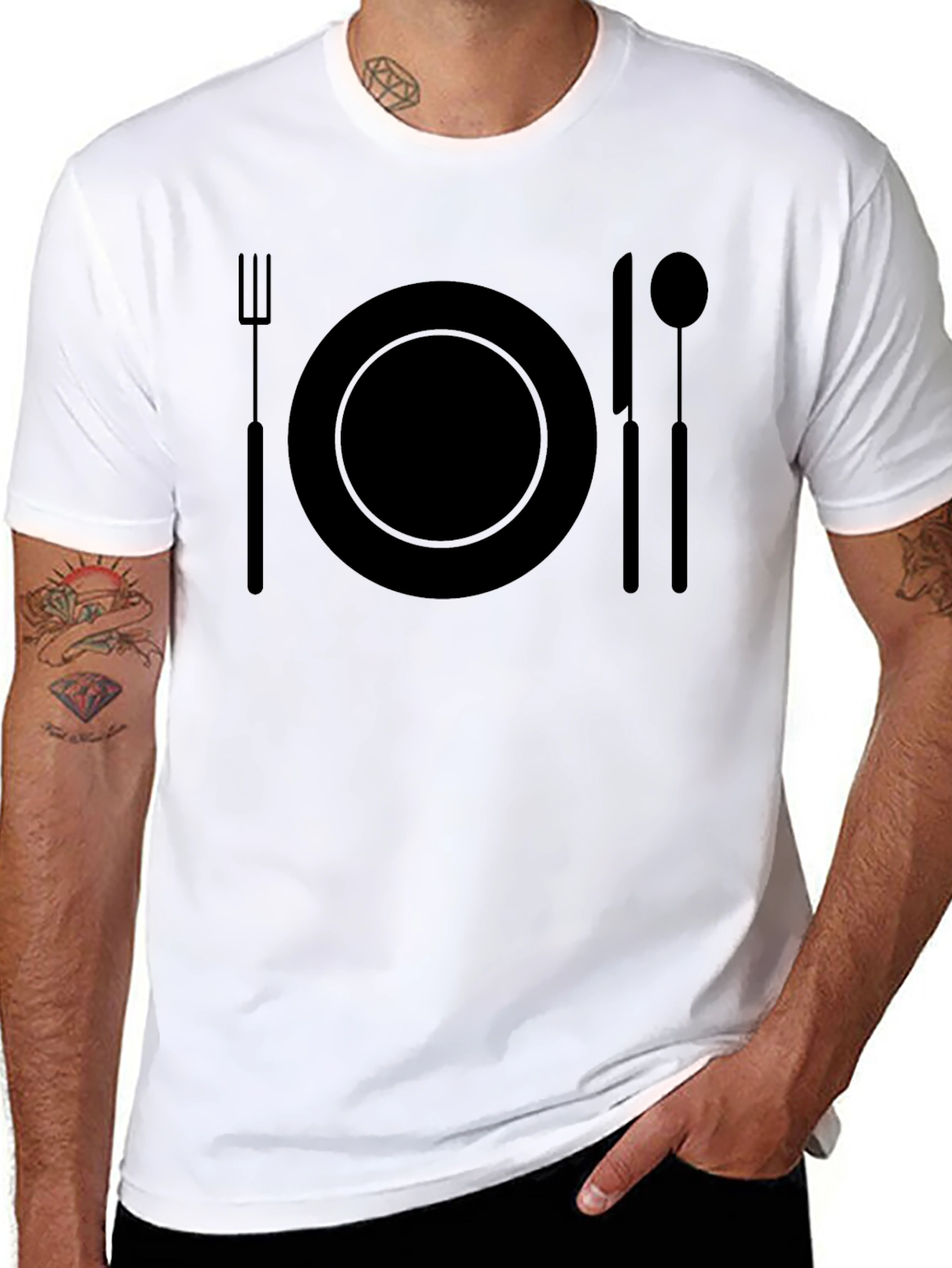 Dinner Time T-Shirt - Black Graphic Tee