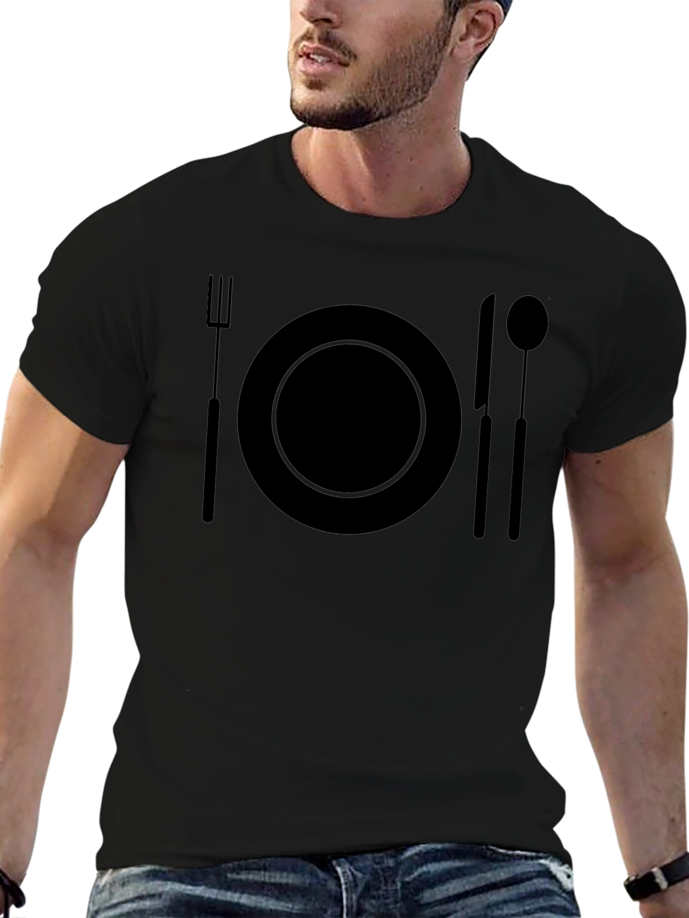 Dinner Time T-Shirt - Black Graphic Tee
