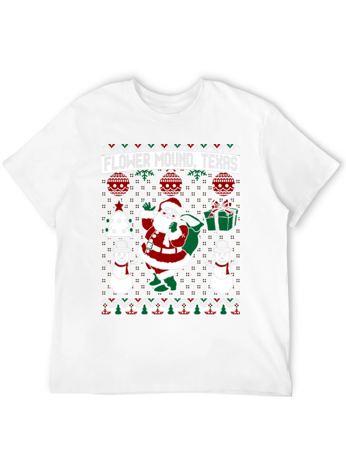 Flower Mound Texas Christmas Ugly T-Shirt