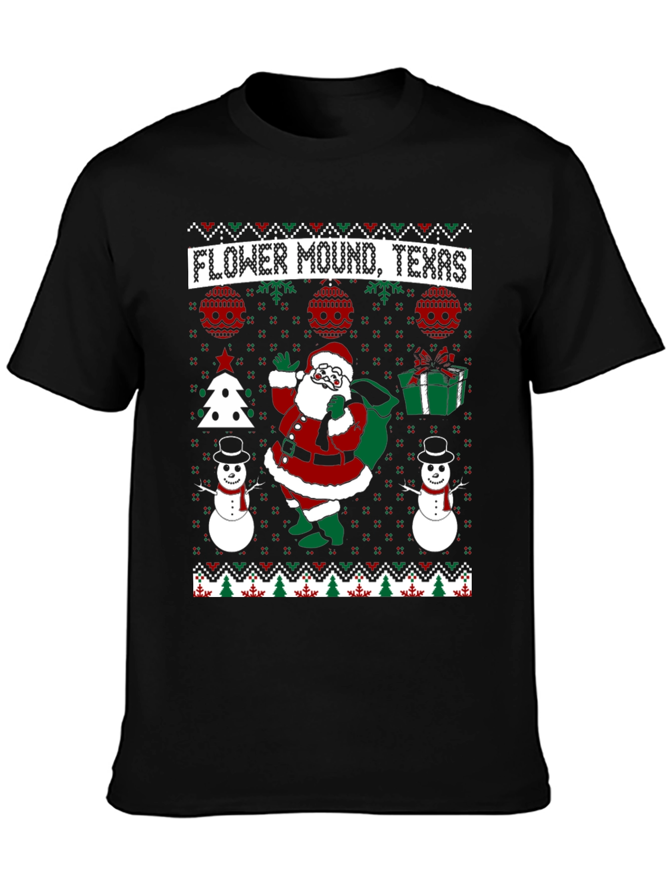 Flower Mound Texas Christmas Ugly T-Shirt