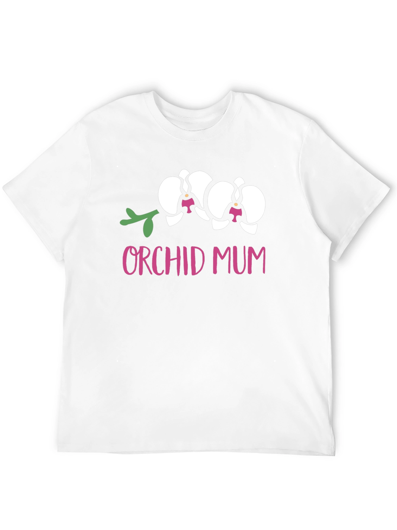 Orchid Mum Graphic Tee - Black Cotton T-Shirt