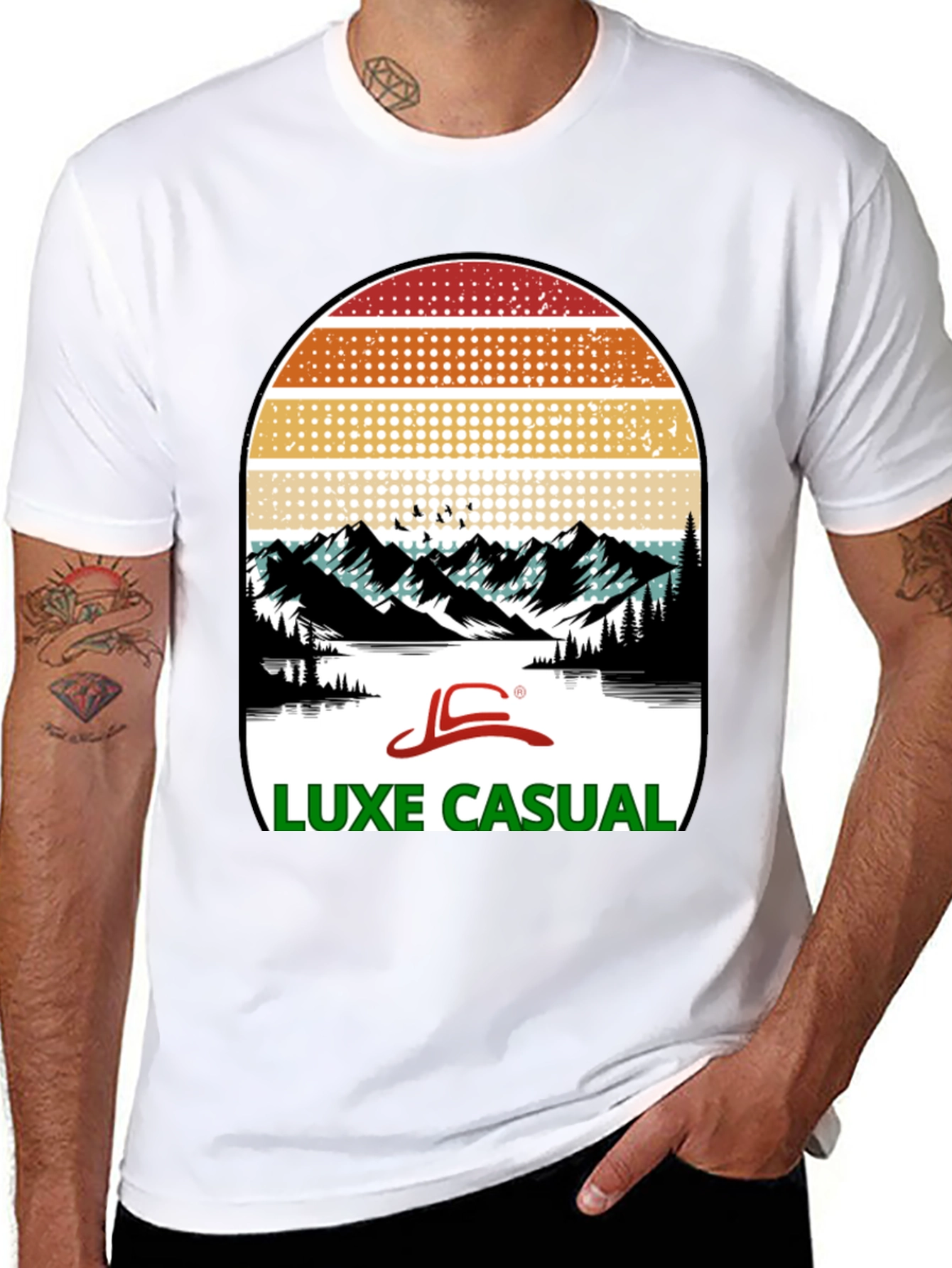 Luxe Casual Mountain Graphic Tee