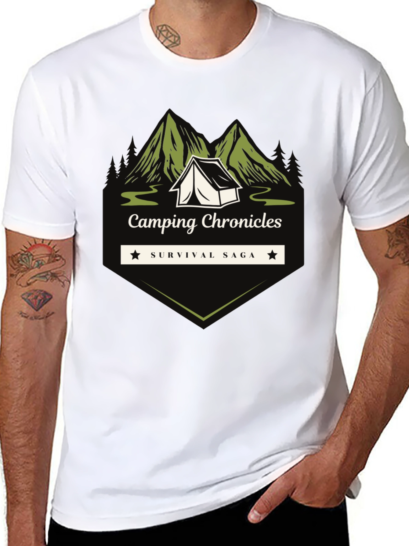 Camping Chronicles Survival Saga Graphic T-Shirt