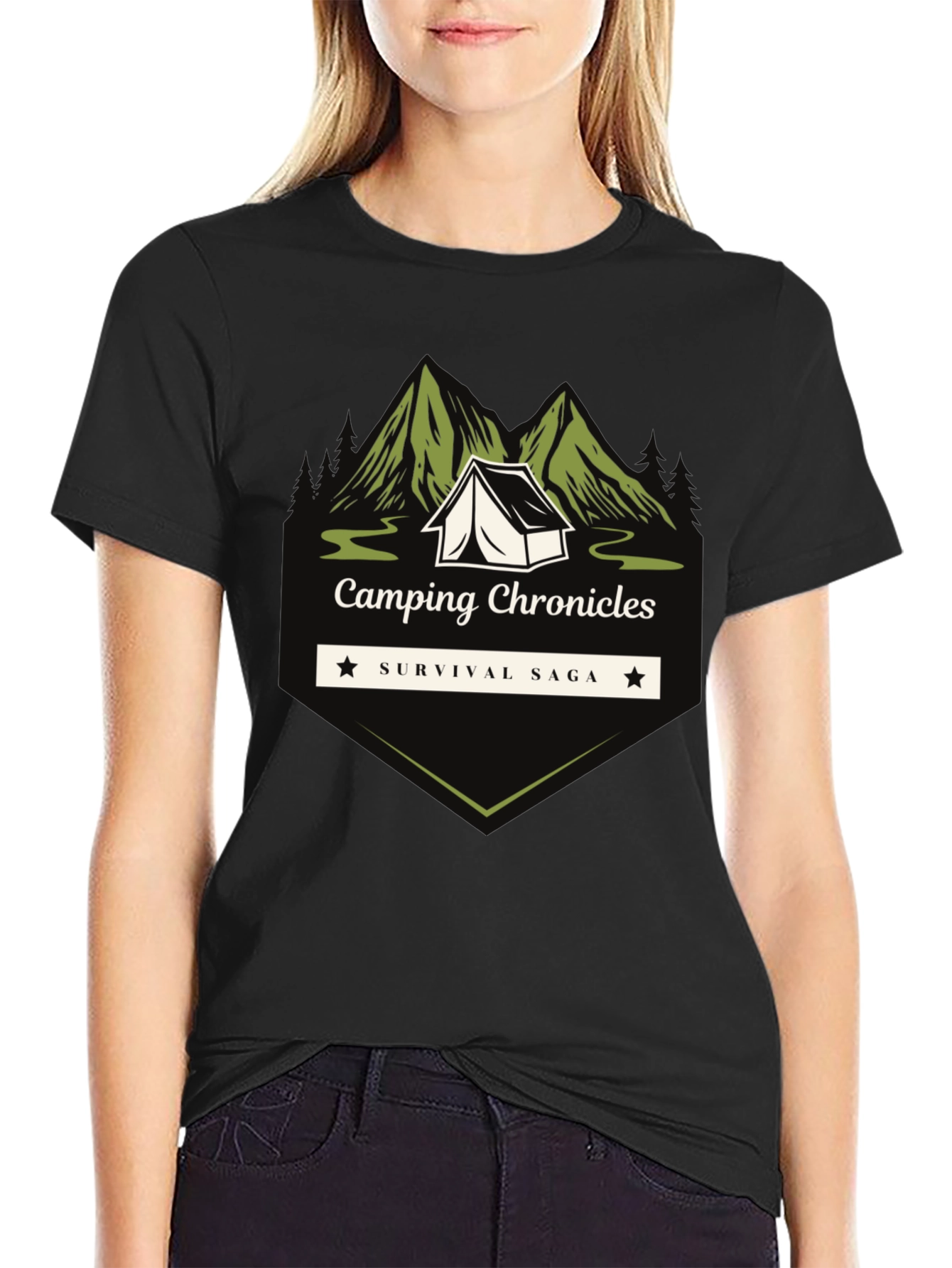 Camping Chronicles Survival Saga Graphic T-Shirt