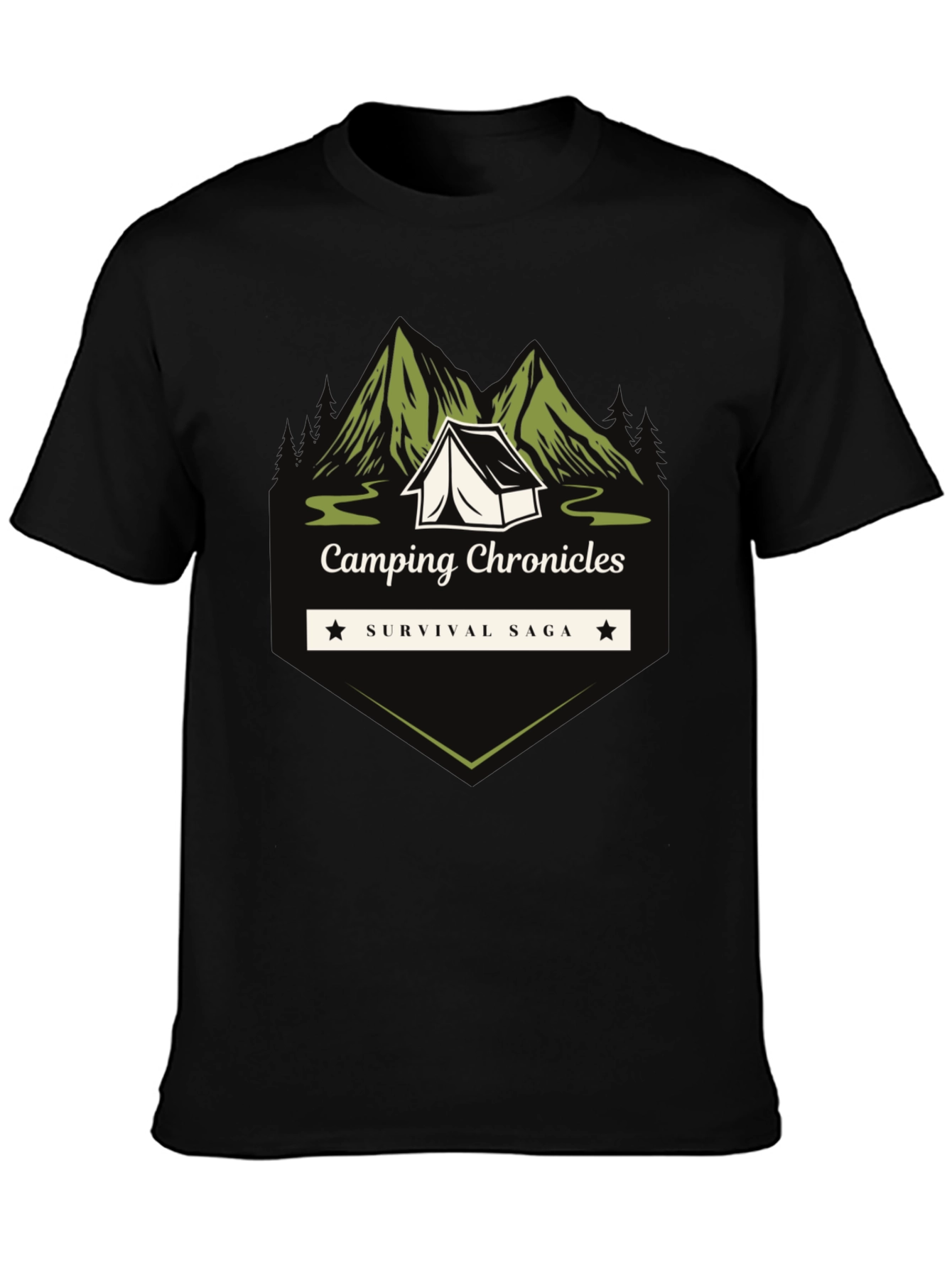 Camping Chronicles Survival Saga Graphic T-Shirt