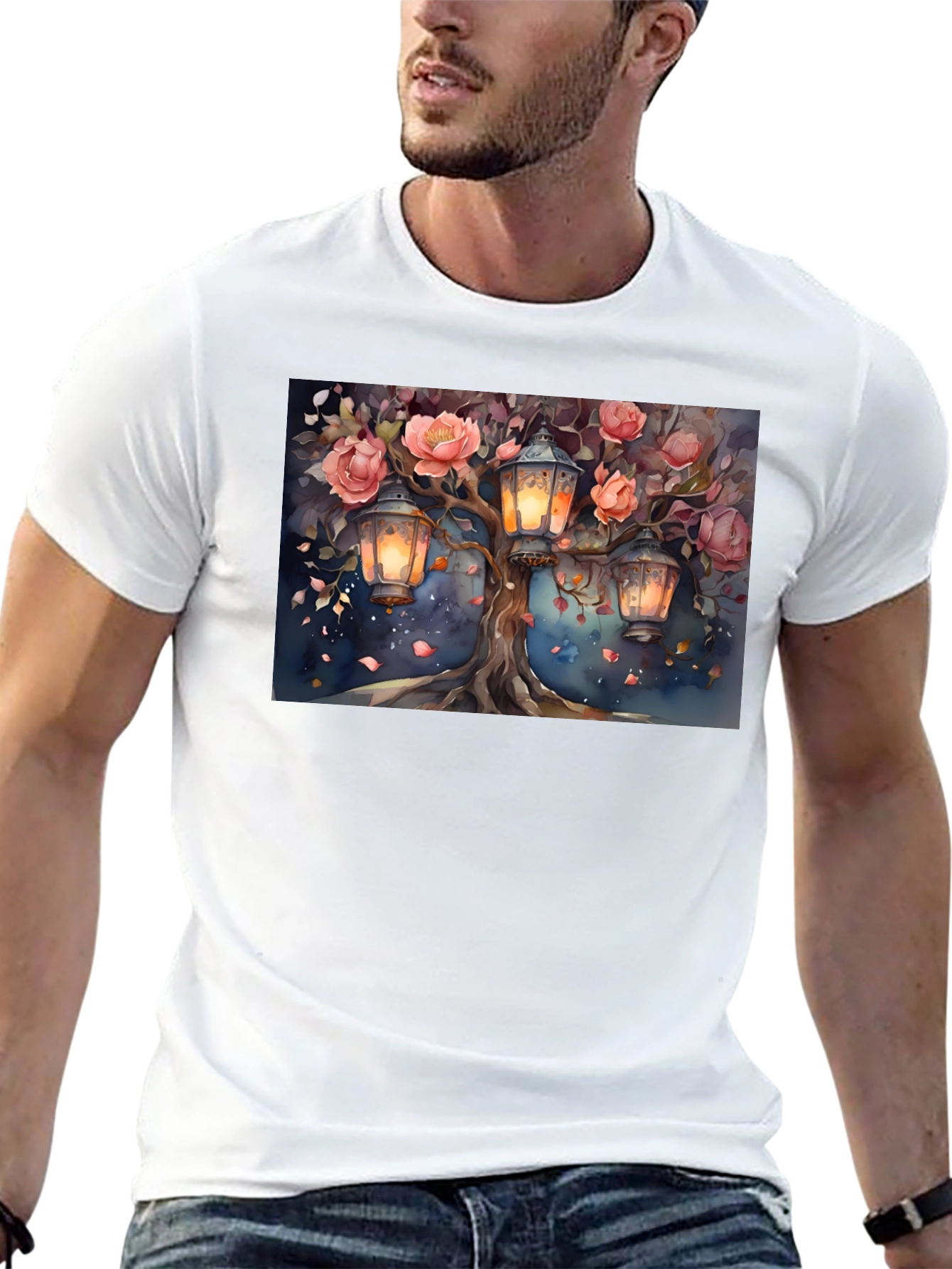 Floral Lantern Tree Graphic Tee