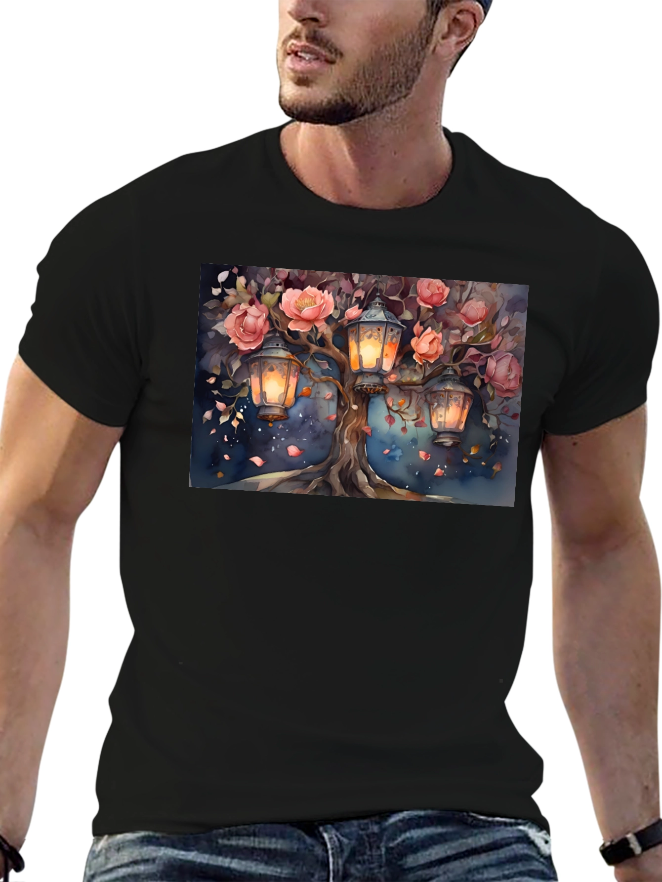 Floral Lantern Tree Graphic Tee