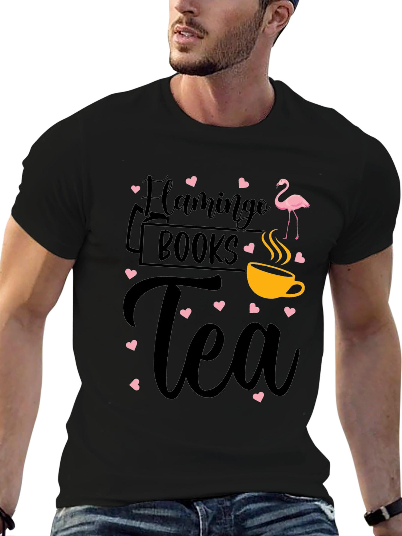 Flamingo Books Tea Graphic Tee Shirt