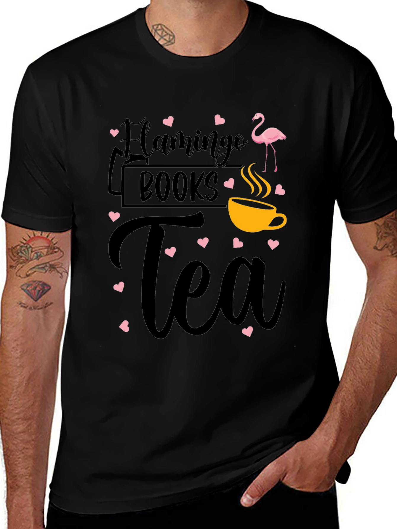 Flamingo Books Tea Graphic Tee Shirt