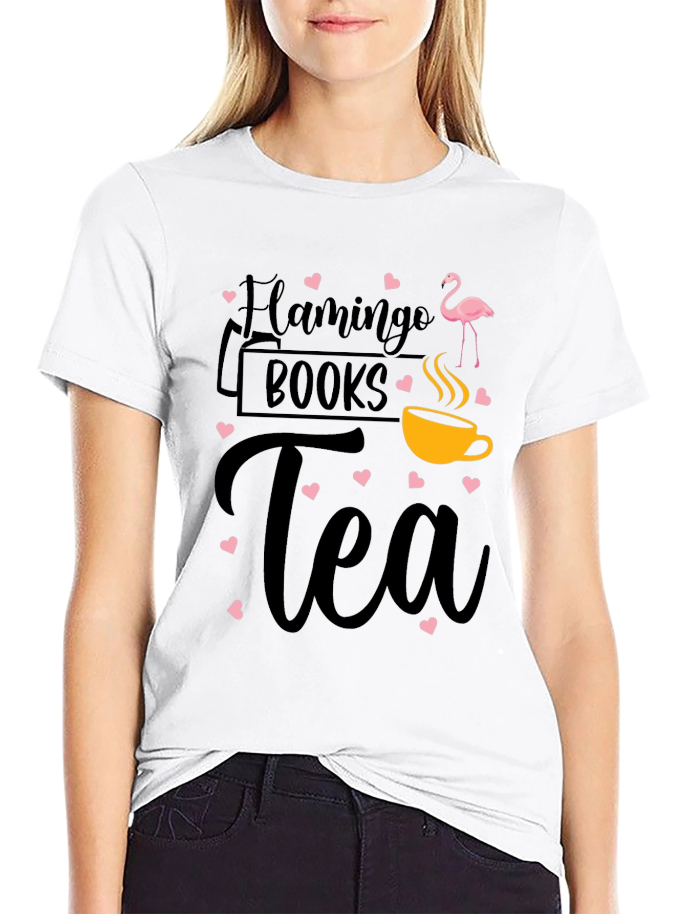 Flamingo Books Tea Graphic Tee Shirt