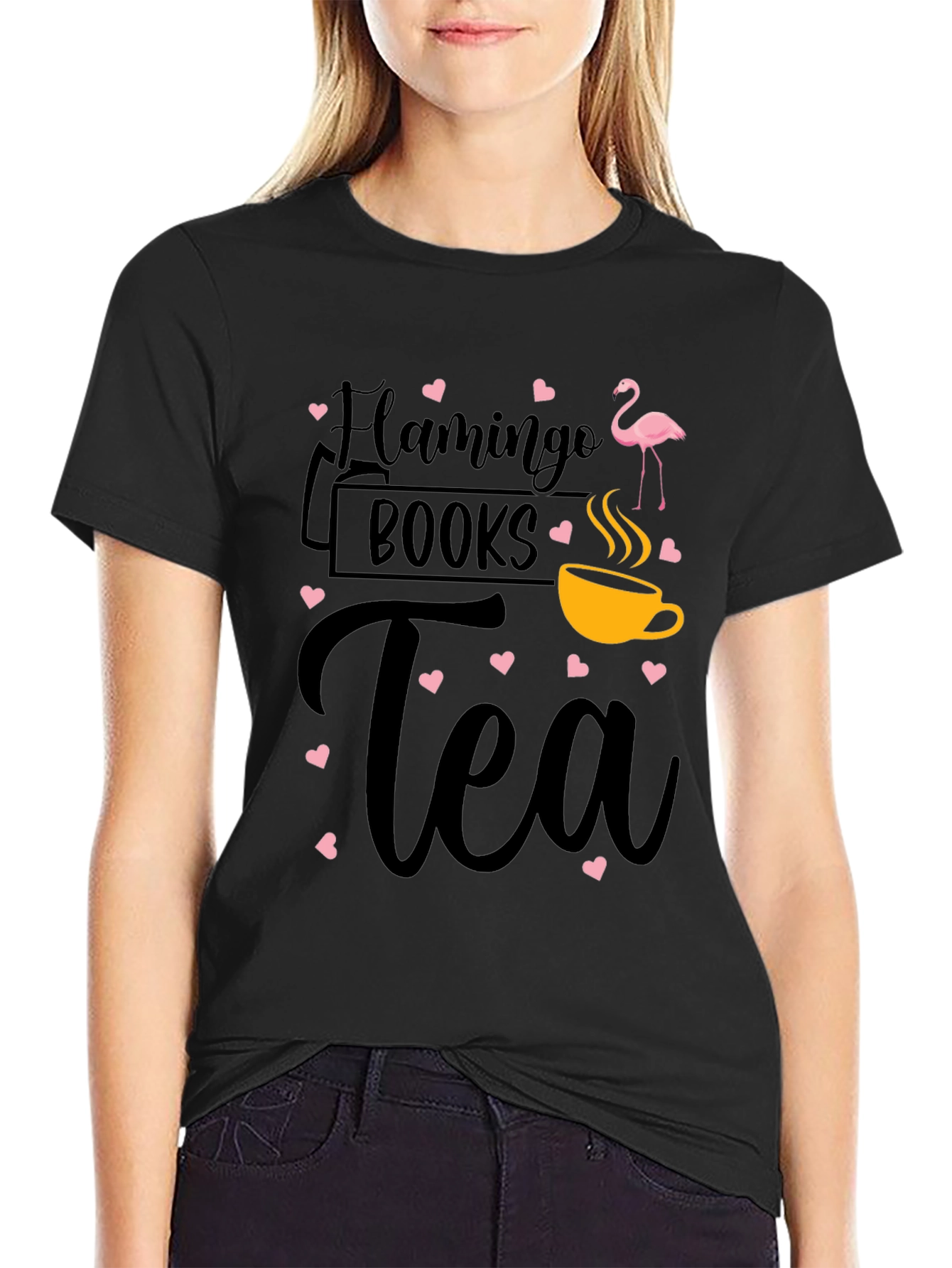 Flamingo Books Tea Graphic Tee Shirt