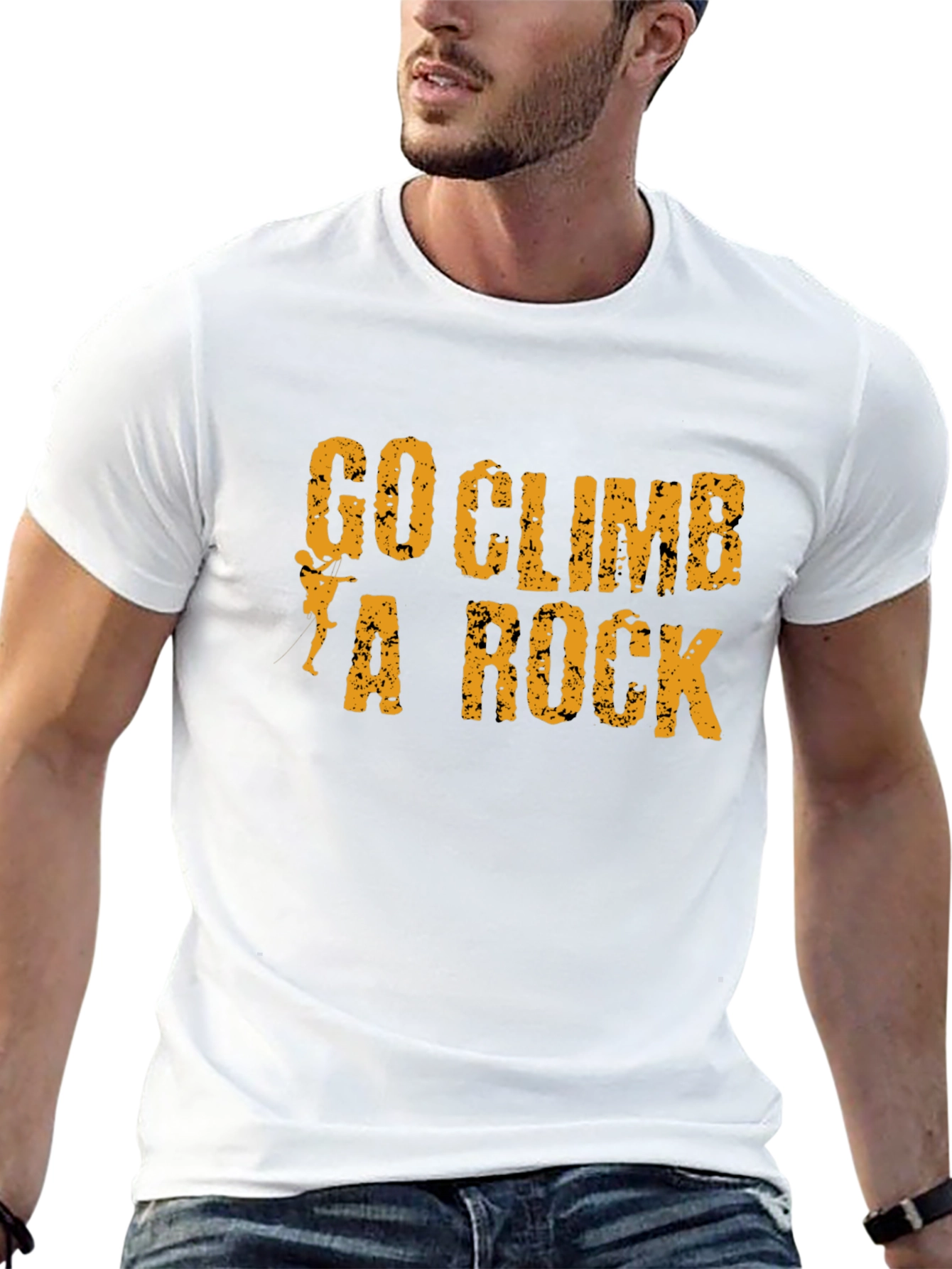 Go Climb A Rock Black Graphic T-Shirt