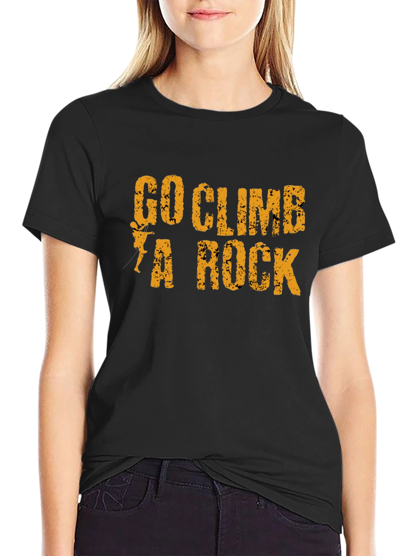 Go Climb A Rock Black Graphic T-Shirt