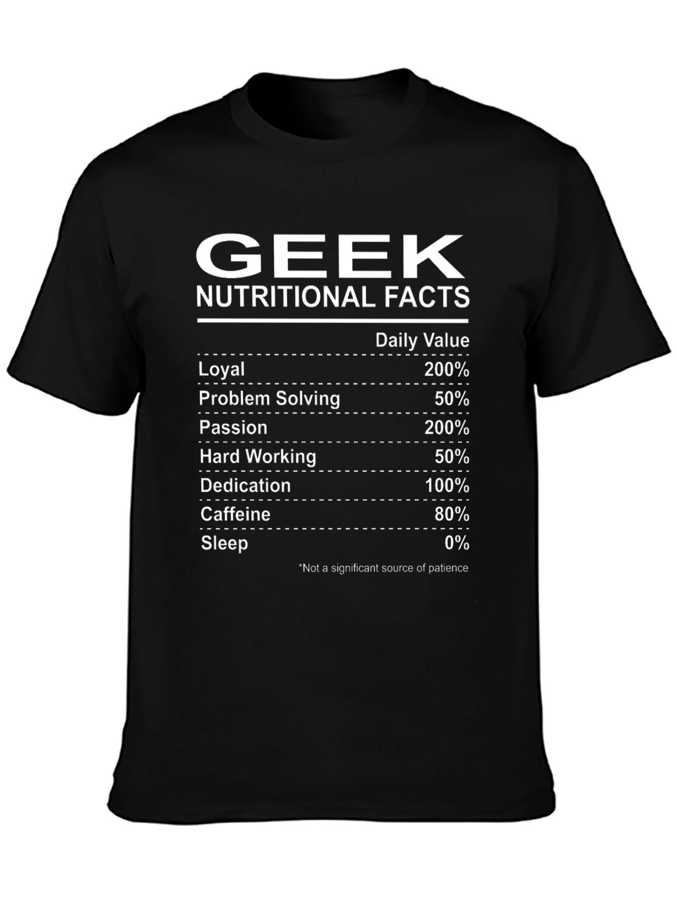 Geek Nutritional Facts T-Shirt